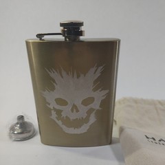 Loot Gaming Halo Legendary Crate Flask Gold Skull Design Metallic Finish