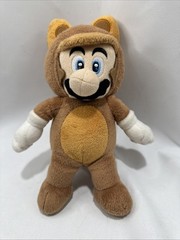 genuine 2013 Super Mario Bros 3D Land Tanooki RACOON MARIO Plush 9″ toy EUC
