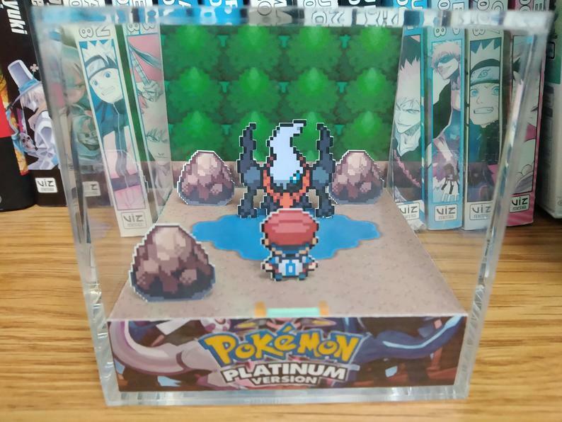 Pokemon Darkrai Plat Handmade Diorama – Gameboy / Retro Gaming Cube – Fanart