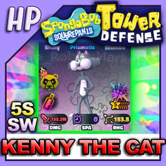 5S SW Kenny The Cat – SPONGEBOB TOWER DEFENSE 🪖🧽 [ ⚡FAST DELIVẼRY⚡ ] unit SBTD