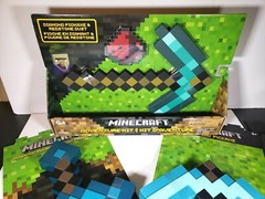 Lot of Minecraft Diamond Pickaxe Redstone Adventure Kit Diamond Sword & Pickaxe