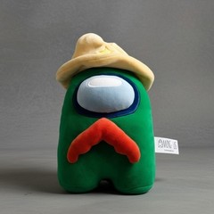 Among Us 8″ Green Crewmate Cowboy Mustache Plush Toikido Amongus