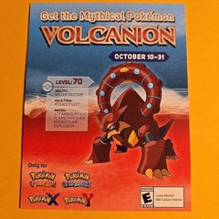 Pokemon Volcanion Code Card 2016 3DS For X, Y, Alpha Sapphire, Omega Ruby