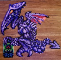 Ridley super Metroid Perler bead pixel art Nintendo samus aran