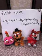 FNAF Five Nights at Freddy’s 4 Plush Lot of 3 – Nightmare Freddy, Foxy, Cupcake