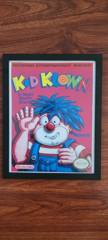 Kid Klown NES Game Room Framed Picture Nemco Rare