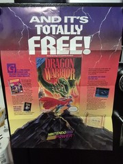 1986 NES Dragon Warrior POSTER Nintendo Power Foldout Promo Ad Orig 22×17 READ