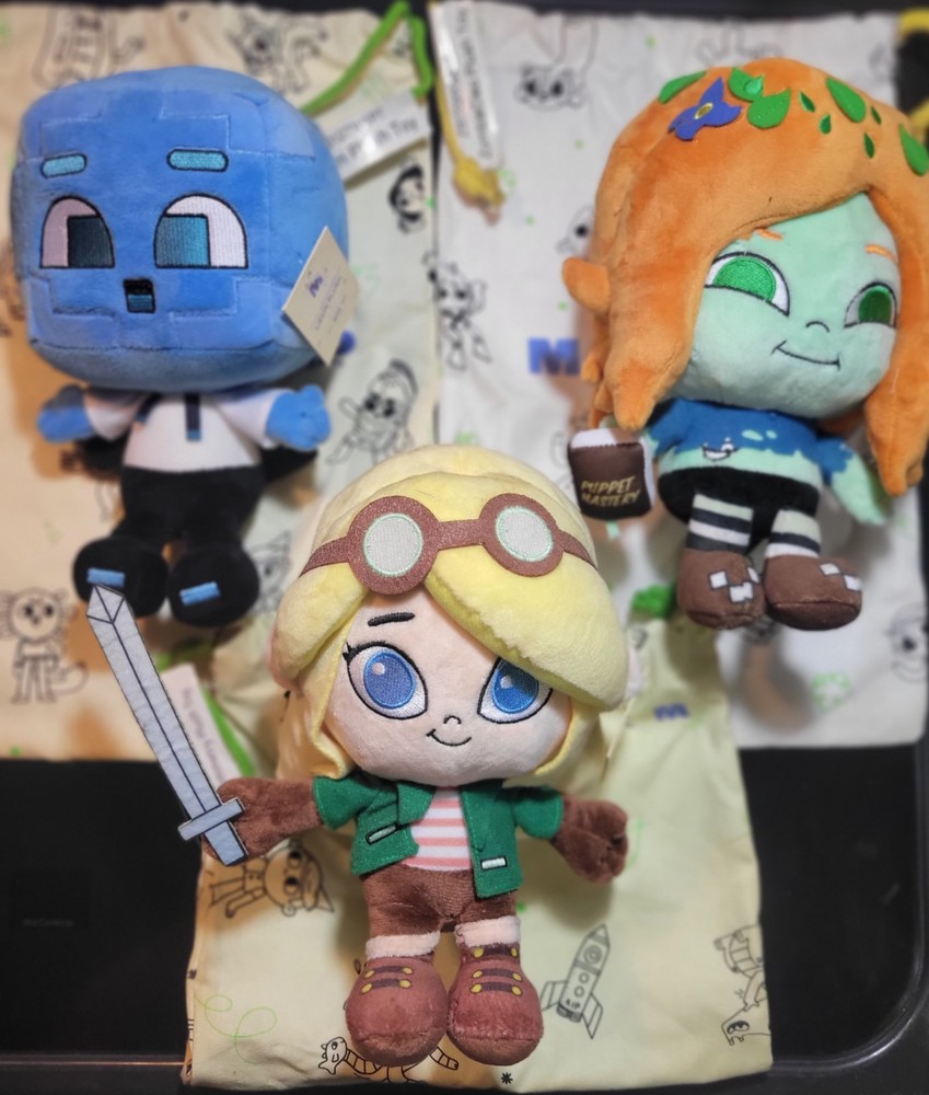 Hermitcraft Makeship Plush Doll Lot of 3 – ZombieCleo, iJevin, False Symmetry