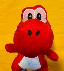Nintendo Super Mario Red Yoshi 2007 Plush Toy 8″ Nintendo Swing Tag Ships FREE
