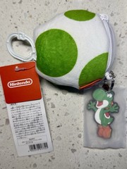 Nintendo Super Mario Yoshi Egg Zipper keychain Pouch w/ Yoshi Japan