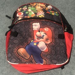 Nintendo Super Mario School Lot of 3 Backpacks, Blue Red Luigi Bowser Used