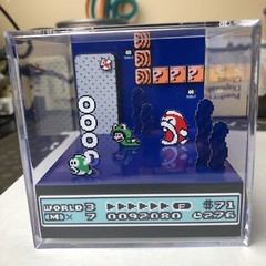 Super Mario Bros 3 3D Cube Handmade Diorama – Shadowbox – Nintendo NES – Fanart