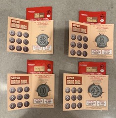 Think Geek Super Mario Bros Coins, Lot of 4, Peach Mario Coin Mushroom