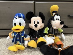 Official Disney, Square Enix, Kingdom Hearts Mickey, Donald, and Goofy Plushies