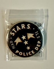 RESIDENT EVIL-S.T.A.R.S. Glossy Vintage BUTTON & Badge LAPEL PIN-Raccoon Police