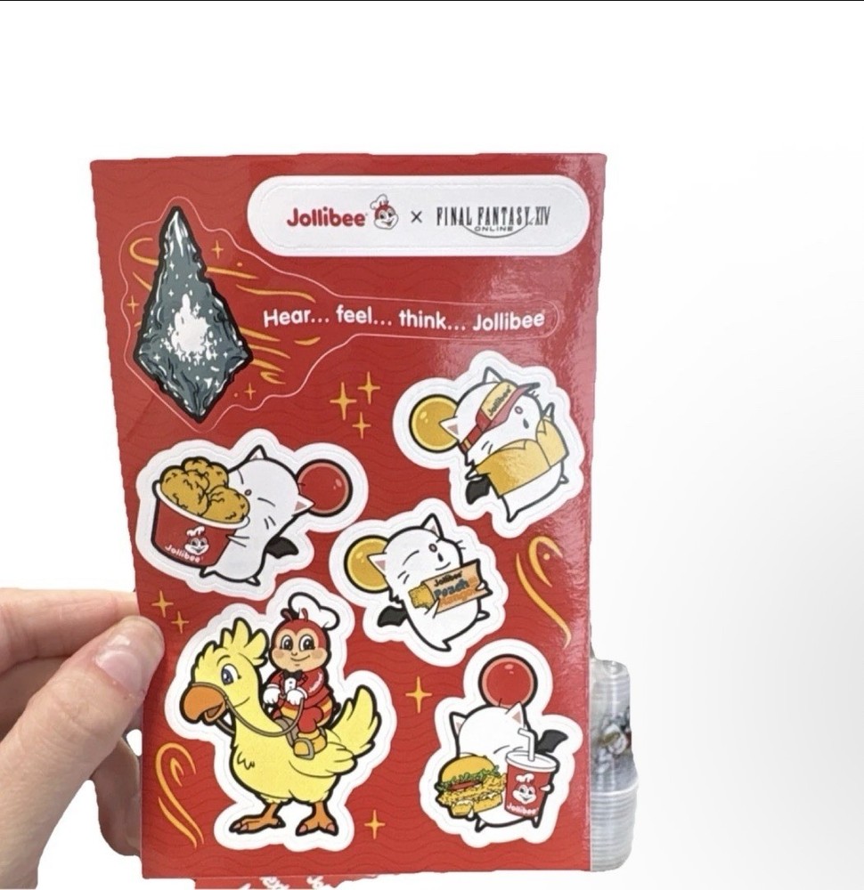 LIMITED Jollibee x Final Fantasy XIV Glossy Multicolor Sticker Set 6pcs + code