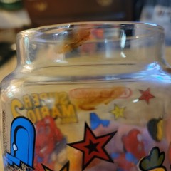Vintage 1989 Nintendo Super Mario Bros 2 Glass Jar No Lid Canister Container