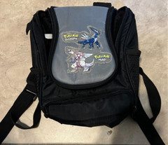 Pokemon Diamond Pearl Mini Backpack Carry Bag Casr Black & Gray Nintendo DS