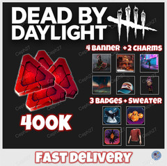 Dead by Daylight – 400K Bloodpoints + 3 Badges + 4 Banners + Charm – Twitch Drops