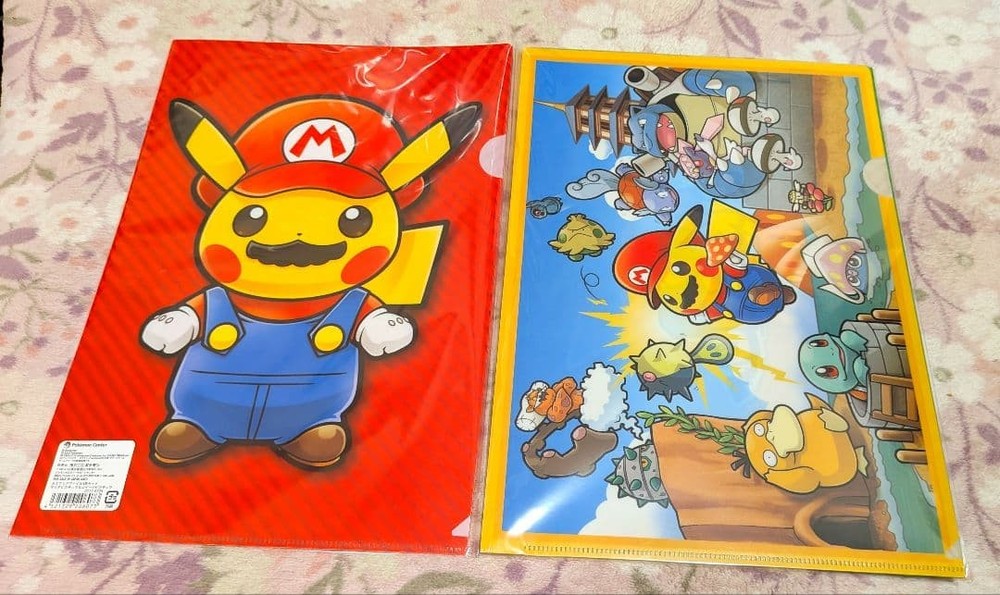 Pokemon Center A4 Clear File – Mario Bros. Mario Pikachu (Unopened)