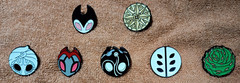 7pc Hollow Knight Pin Set – LARGE Metal Brooch Enamel Lapel Pins Silksong Hornet