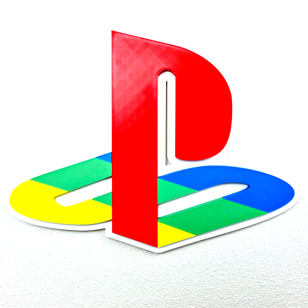 PlayStation Logo Wall Plaque – 8″ x 10″ PS1 Inspired Retro Gaming Decor W/ Mount