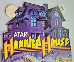 Vtg 1982 Atari Haunted House Die Cut Card Stock Artfaire Double sided Sign WS3B
