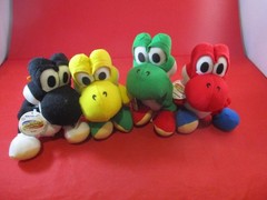 4 Yoshi Toysite Nintendo 64 N64 Beanbag Plush w/ Tags! Yellow, Green, Black, Red