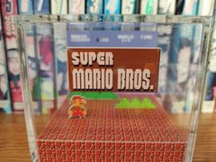 Super Mario Bros – Mario Title Handmade Diorama -Gameboy Gaming Cube-Fanart