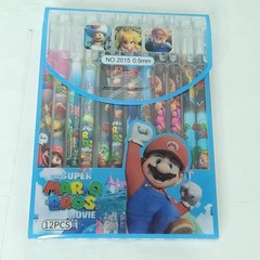 Super Mario Ballpoint Pens Lot Of 12 Set NEW Sealed Yoshi Luigi Toad
