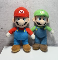 Goldie 2012 Nintendo Super Mario Bros. Mario & Luigi 10″ Plush Toy Lot 2pc set