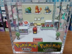 Pokemon Prof. Oak Lab 3D Handmade Diorama – Gameboy / Retro Gaming Cube – Fanart