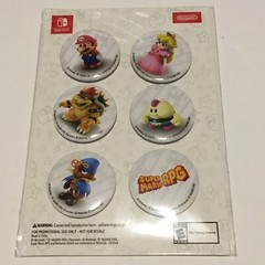 Super Mario RPG 6-Piece Button Set (New/Sealed) Pre-Order Exclusive Pins, Badges