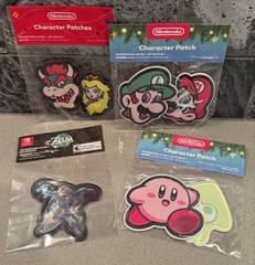 Nintendo OFFICIAL Promo Lot of 7 Adhesive Patch Mario Bowser Link Zelda Sticker