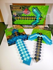 Lot of Minecraft Diamond Pickaxe Redstone Adventure Kit Diamond Sword & Pickaxe