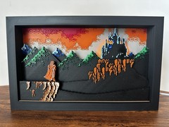 Castlevania III NES Sunrise Diorama • 3D Layered Wall Art with LED Backlight