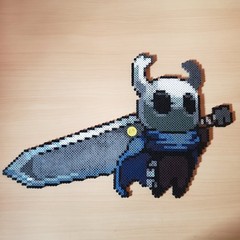 Hollow Knight custom made perler bead pixel art hangable wall art character