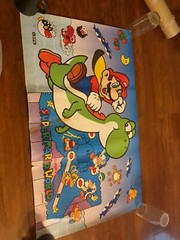 1991 Nintendo Super Mario World Video Game Store Display Poster Yoshi Original