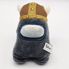 Toikido Among Us Series 2 Gray Crewmate 7″ Plush Toy Viking Helmet Sus Imposter