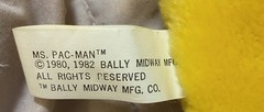 Vintage 1980s Ms. Pac-Man Plush Toy 8.5” x 10” – Rare. Game Room Decor