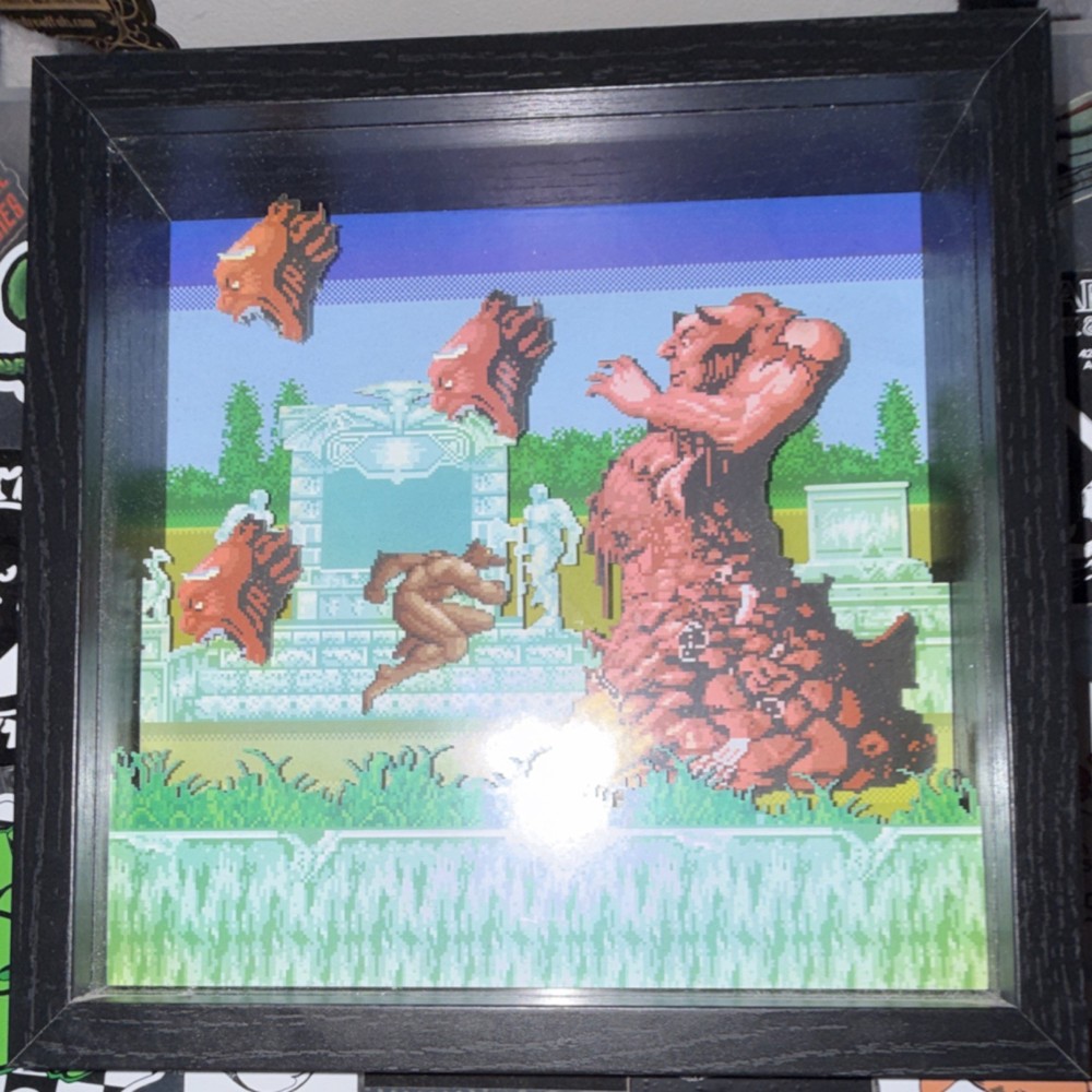 Altered Beast Werewolf Framed Art Print Pixel Art Video Game Scene Display
