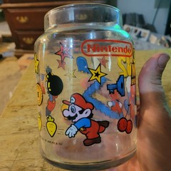 Vintage 1989 Nintendo Super Mario Bros 2 Glass Jar No Lid Canister Container