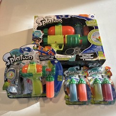 World Of Nintendo Splatoon Splattershot Blaster & Mini LOT NIB Sealed Refills