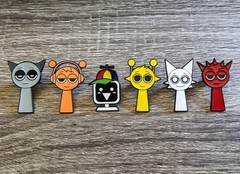 Sprunki Incredibox Enamel Pin Set Scratch Music Gaming Mod Lapel Hat Backpack