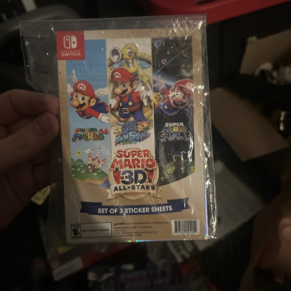 super mario 3d all stars Rare Unopened Sticker Set Preorder