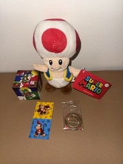 Nintendo Super Mario Item Lot Toad Plush Gold Coin Stickers Mario Rubiks Cube