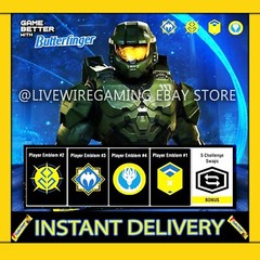 Halo Infinite Butterfinger Complete Set! – All 5 Items — Emblems, Coatings