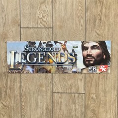 STRONGHOLD LEGENDS Video Game Store Display Sign 2K 2006 PC Gaming Promo 6×19″