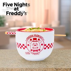 Five Nights at Freddy’s Freddy Fazbear Pizza Box Ceramic Ramen Noodle Rice Bo…