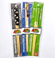Super Mario Chopsticks set of 3 Nintendo w/ Nitendo Tokyo store original shopper